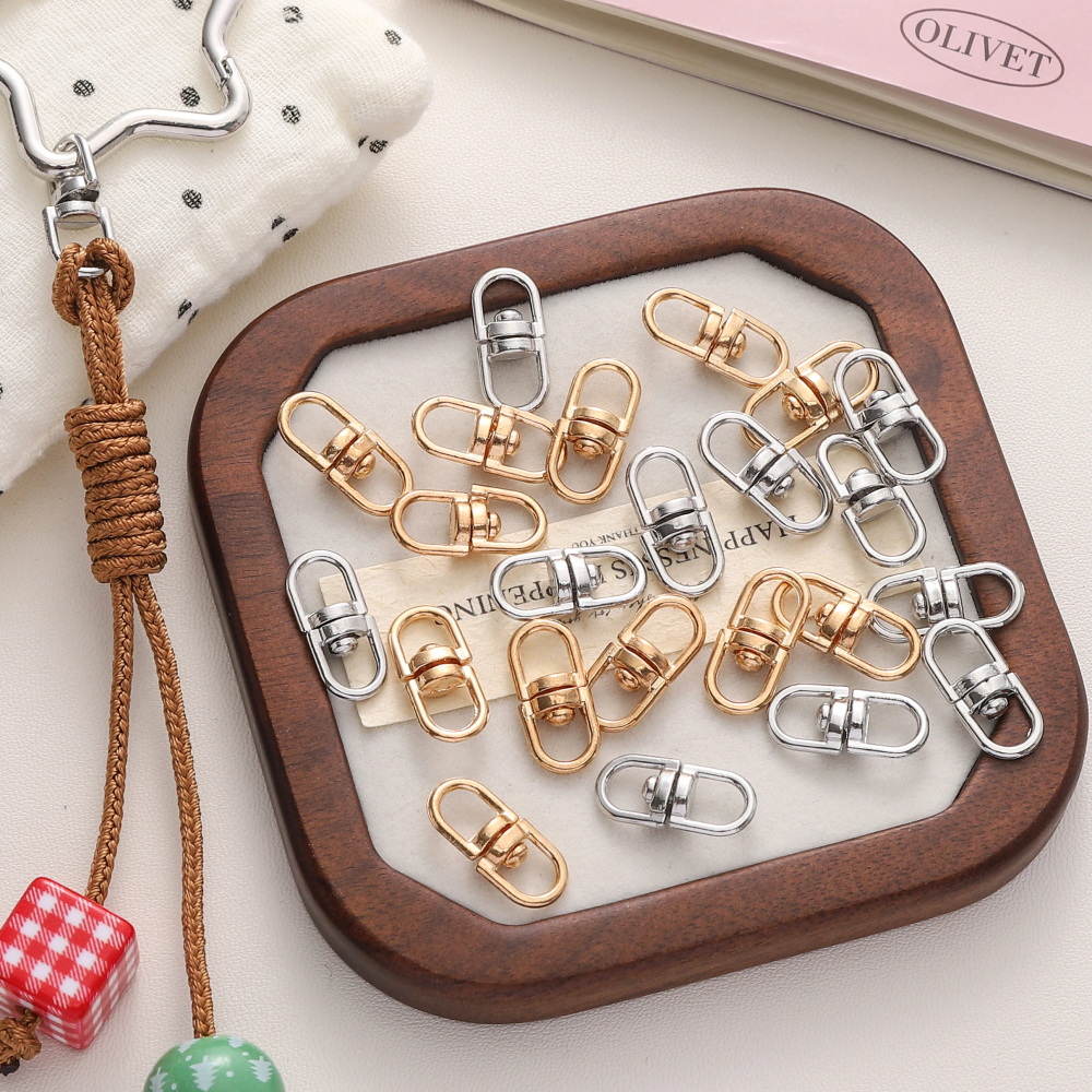 10/20Pcs 8x19mm KC Gold/Rhodium Color Alloy 360 Degree Rotatable Clasps For Jewelry DIY Making Keychain Bag Pendant Findings 10/20Pcs 8x19mm KC Gold/Rhodium Color Alloy 360 Degree Rotatable Clasps For Jewelry DIY Making Keychain Bag Pendant Findings