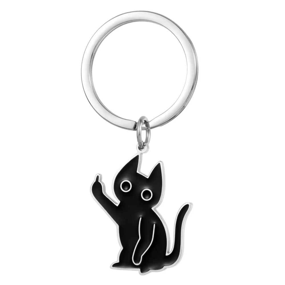 Black Cat Keychain for Women Men Car Key Ring Stainless Steel Jewelry Child Gift Black Cat Keychain for Women Men Car Key Ring Stainless Steel Jewelry Child Gift