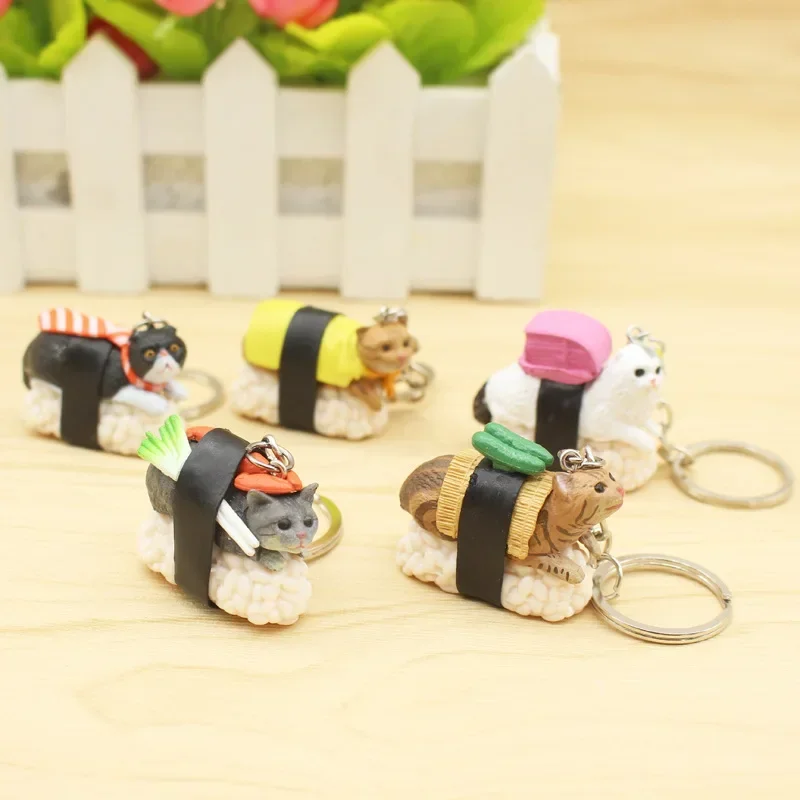 Creative Sushi Cat Keychain Personalized Cute Cartoon Cat Doll Car Phone Bag Pendant Ornaments Gift Trinkets Jewelry Llaveros Creative Sushi Cat Keychain Personalized Cute Cartoon Cat Doll Car Phone Bag Pendant Ornaments Gift Trinkets Jewelry Llaveros