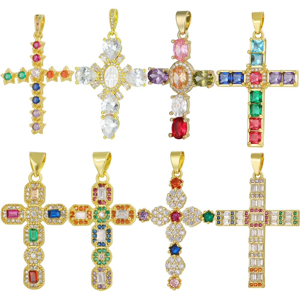Juya 18K Real Gold Plated Creative Christian Cross Charms For Handmade Talisman Prayer Religious Pendant Jewelry Making Juya 18K Real Gold Plated Creative Christian Cross Charms For Handmade Talisman Prayer Religious Pendant Jewelry Making