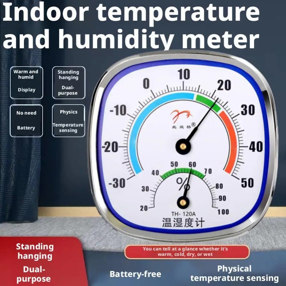 Mini Round Pointer Thermometer Hygrometer -30-50 Thermometer 20%-100% Hygrometer Indoor Office Humidity Monitor Mini Round Pointer Thermometer Hygrometer -30-50 Thermometer 20%-100% Hygrometer Indoor Office Humidity Monitor