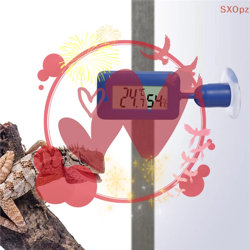 360° Rotating Luminous Digital Reptile Hygrometer With Suction Cup Temperature Humidity Meter Accessories 360° Rotating Luminous Digital Reptile Hygrometer With Suction Cup Temperature Humidity Meter Accessories