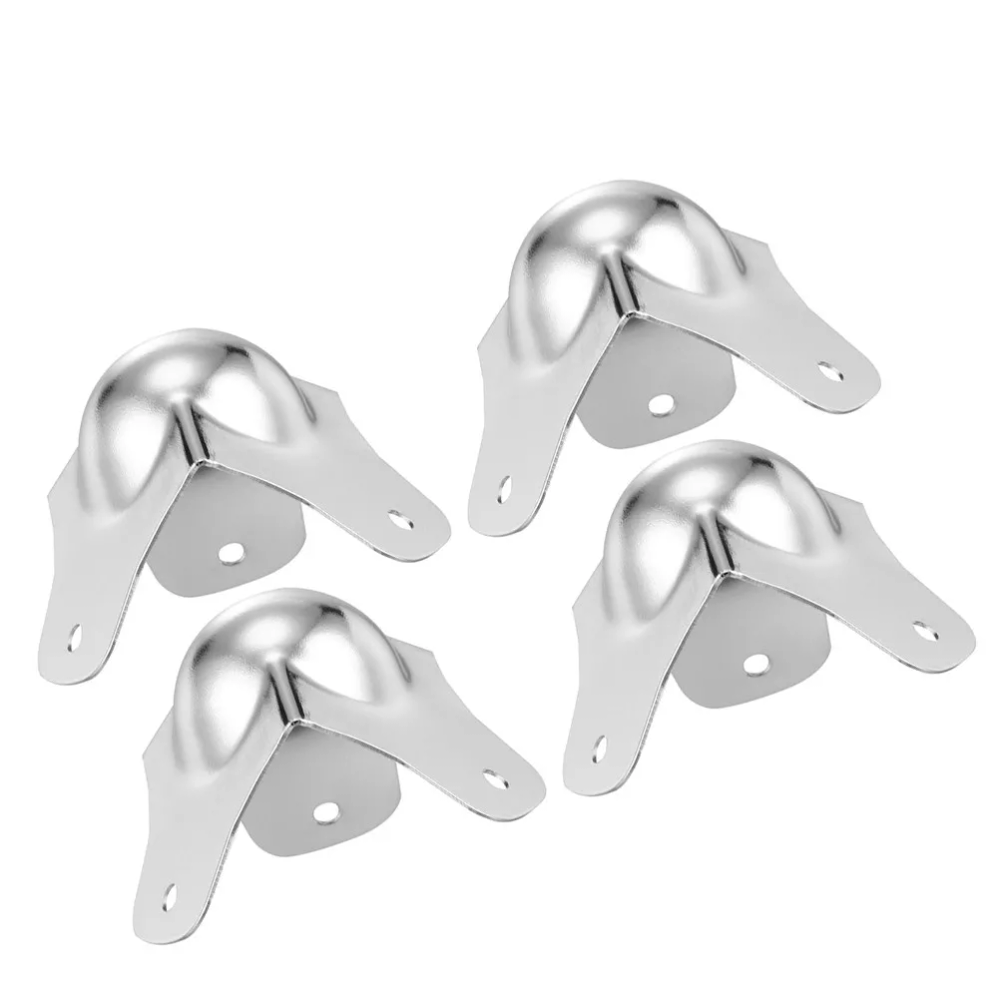 4Pcs Metal Spherical Corner Protectors Heavy Duty Shock Absorbing Edge Guards for Cabinets Frames Boxes Jewelry Cases Baby