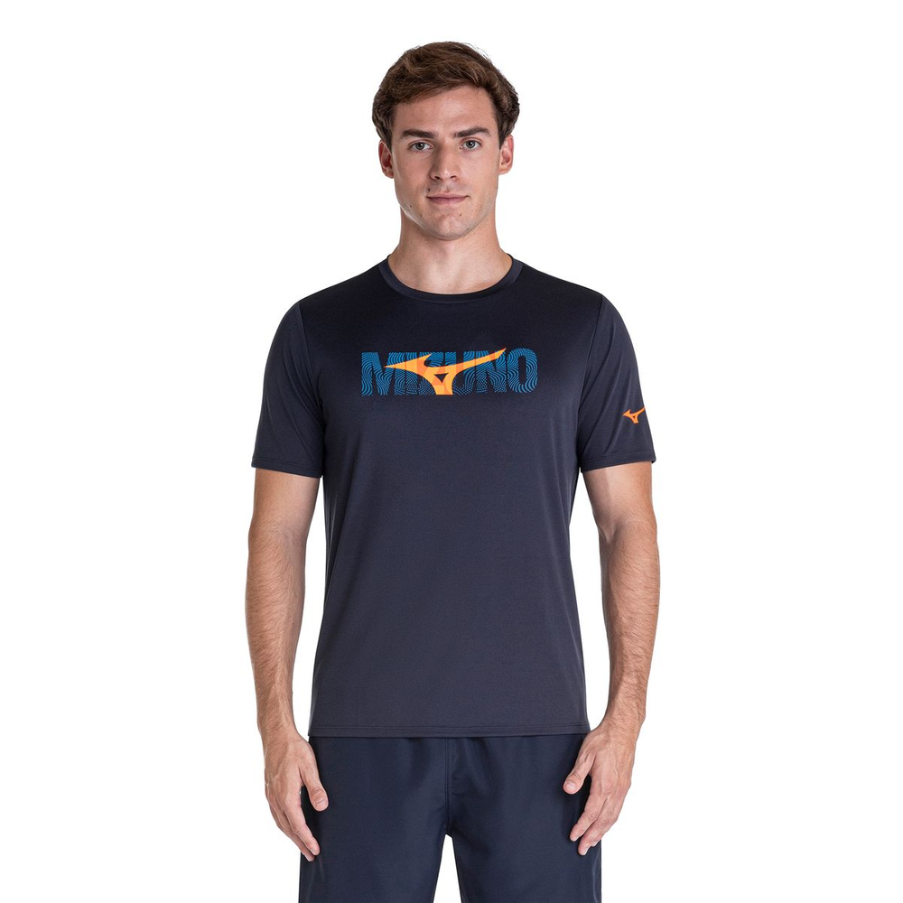 Camiseta de Treino Mizuno Energy Stamp III Masculina P Azul Camiseta de Treino Mizuno Energy Stamp III Masculina P Azul