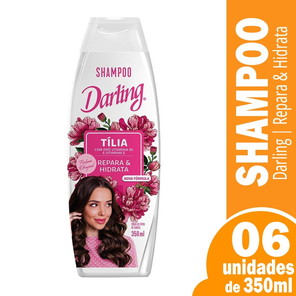 Shampoo Darling Tília 350ml - Embalagem com 6 Unidades Shampoo Darling Tília 350ml - Embalagem com 6 Unidades