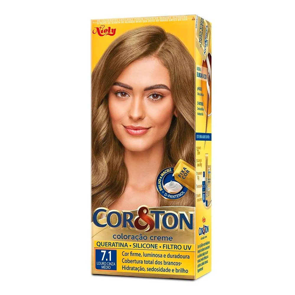 Tintura Cor&Ton 7.1 Louro Cinza Medio 50g Tintura Cor&Ton 7.1 Louro Cinza Medio 50g