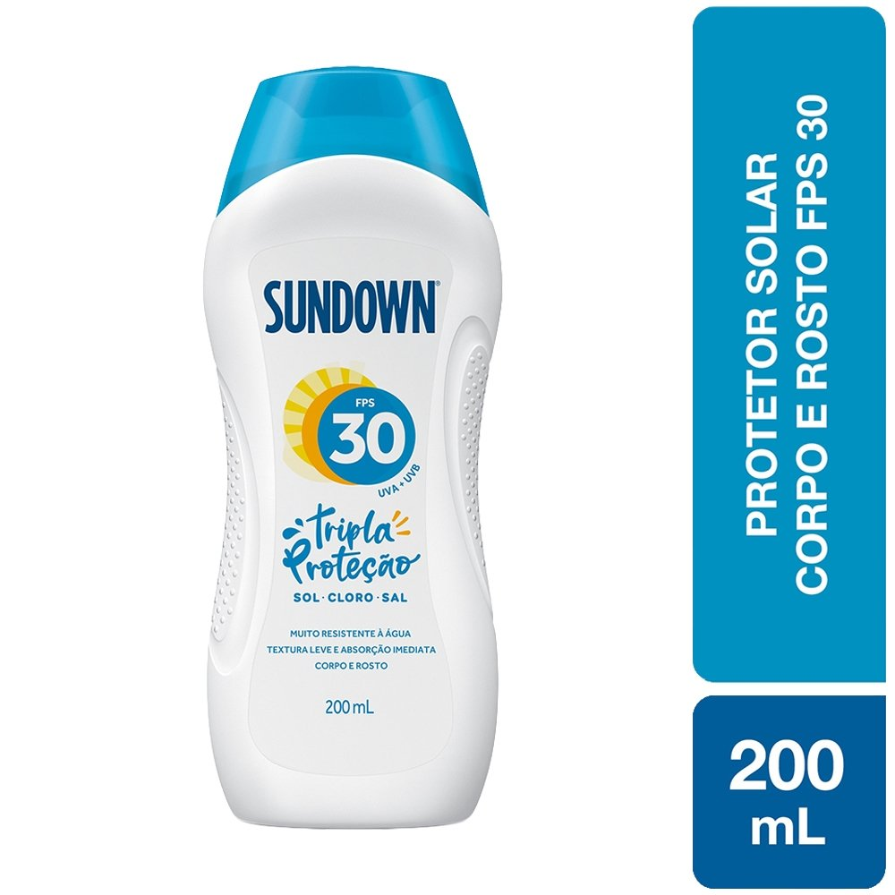Protetor Solar Sundown Praia e Piscina FPS30 200ml Protetor Solar Sundown Praia e Piscina FPS30 200ml