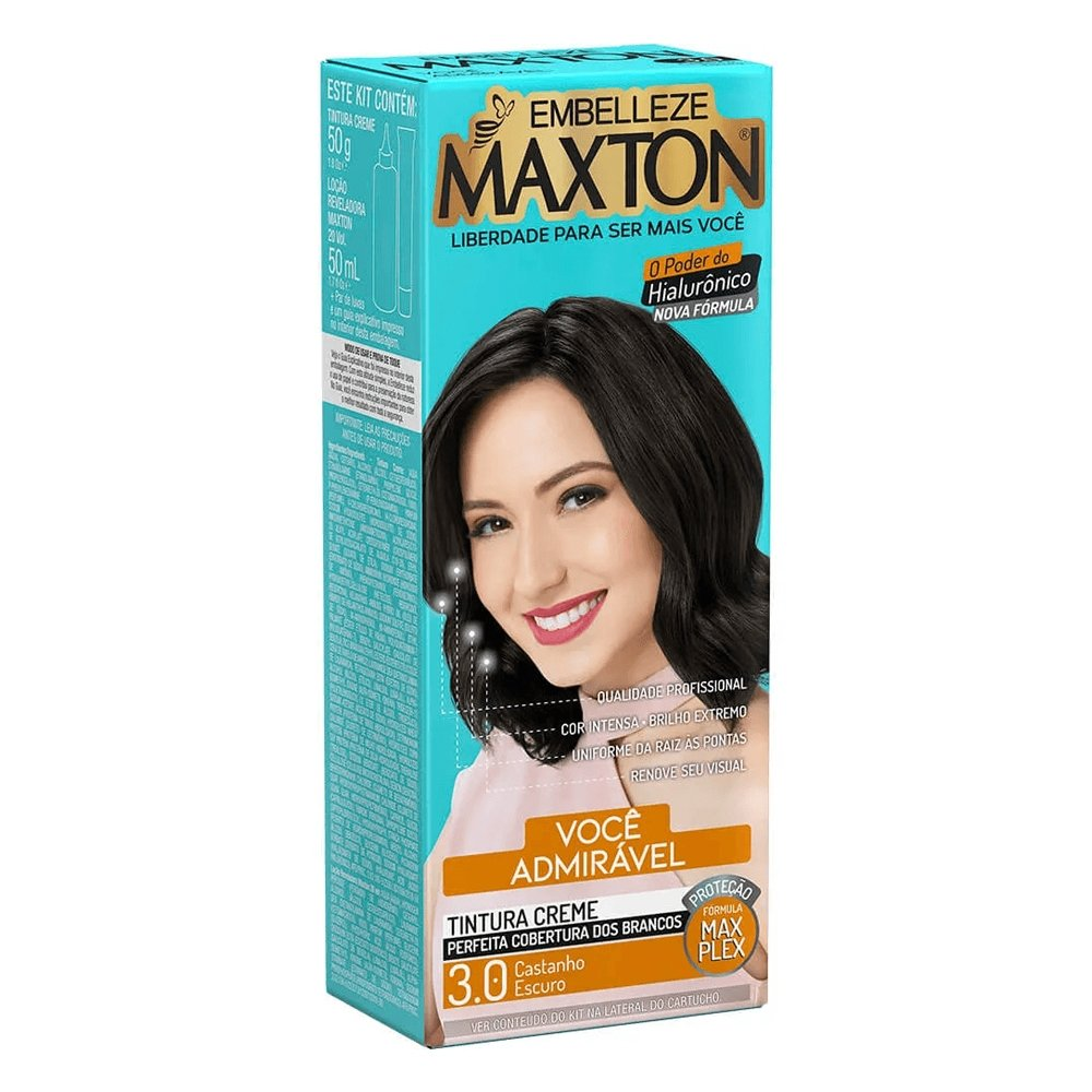 Tintura Maxton Kit Prático 3.0, Castanho Escuro Tintura Maxton Kit Prático 3.0, Castanho Escuro