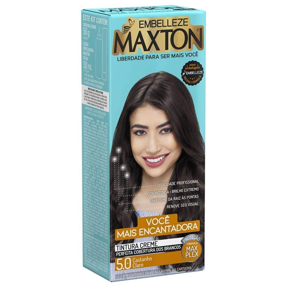 Tintura Maxton 5.0 Castanho Claro Tintura Maxton 5.0 Castanho Claro
