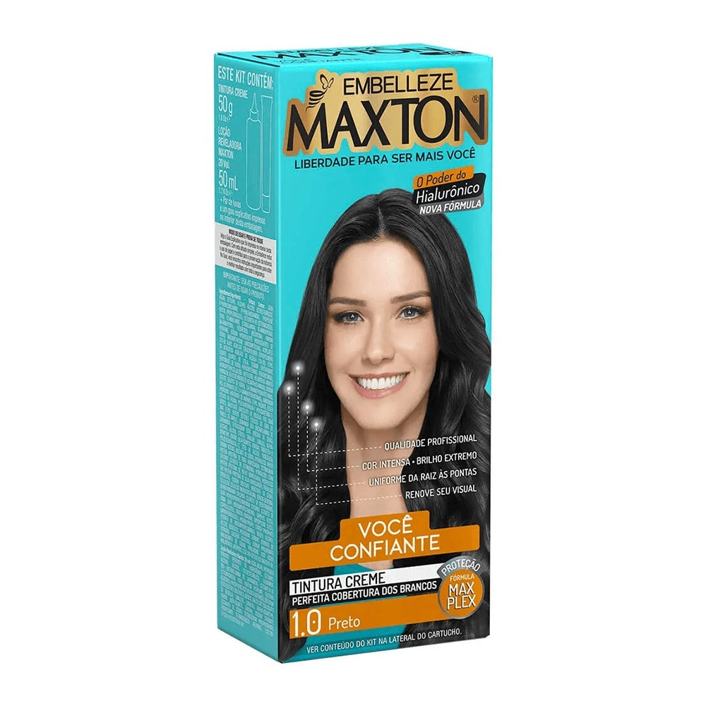 Tintura Maxton Kit Prático 1.0, Preto Tintura Maxton Kit Prático 1.0, Preto