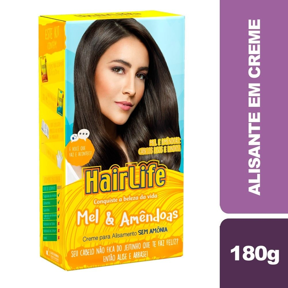 Alisante em Creme HairLife Mel e Amêndoas 180g Alisante em Creme HairLife Mel e Amêndoas 180g