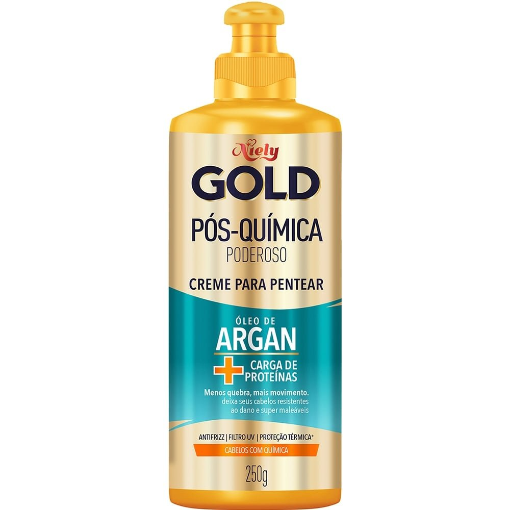 Creme para Pentear Niely Gold Pos Química Poderosa 250g Creme para Pentear Niely Gold Pos Química Poderosa 250g