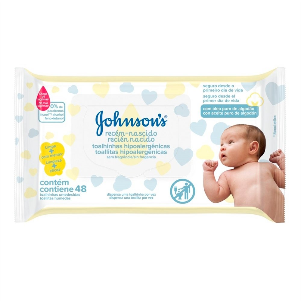 Lenços Umedecidos Johnson Baby Recém Nascido - Pacote com 48 Toalhas Lenços Umedecidos Johnson Baby Recém Nascido - Pacote com 48 Toalhas