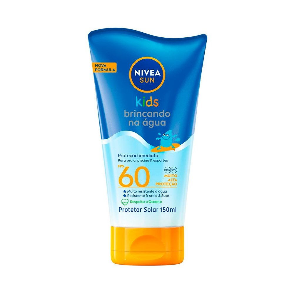 Protetor Solar Nivea Sun Kids Brincando na Água FPS 60 - 150ml Protetor Solar Nivea Sun Kids Brincando na Água FPS 60 - 150ml