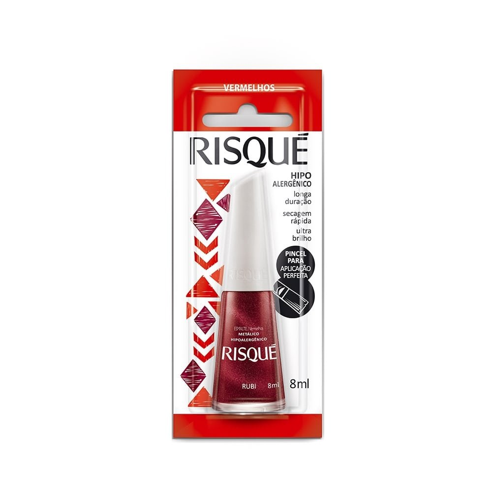 Esmalte Risqué Metálico Rubi Blister 8ml Esmalte Risqué Metálico Rubi Blister 8ml
