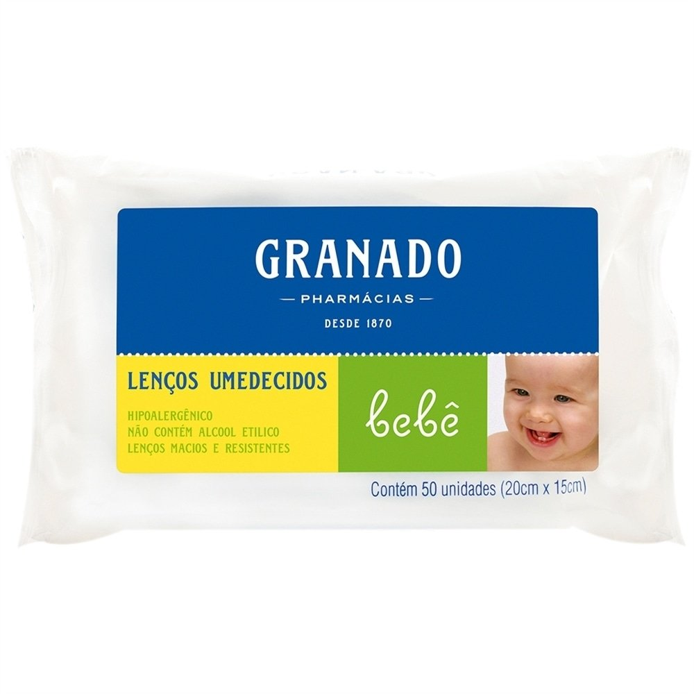Lenços Umedecidos para Bebê Granado - Pacote com 50 Lenços Lenços Umedecidos para Bebê Granado - Pacote com 50 Lenços