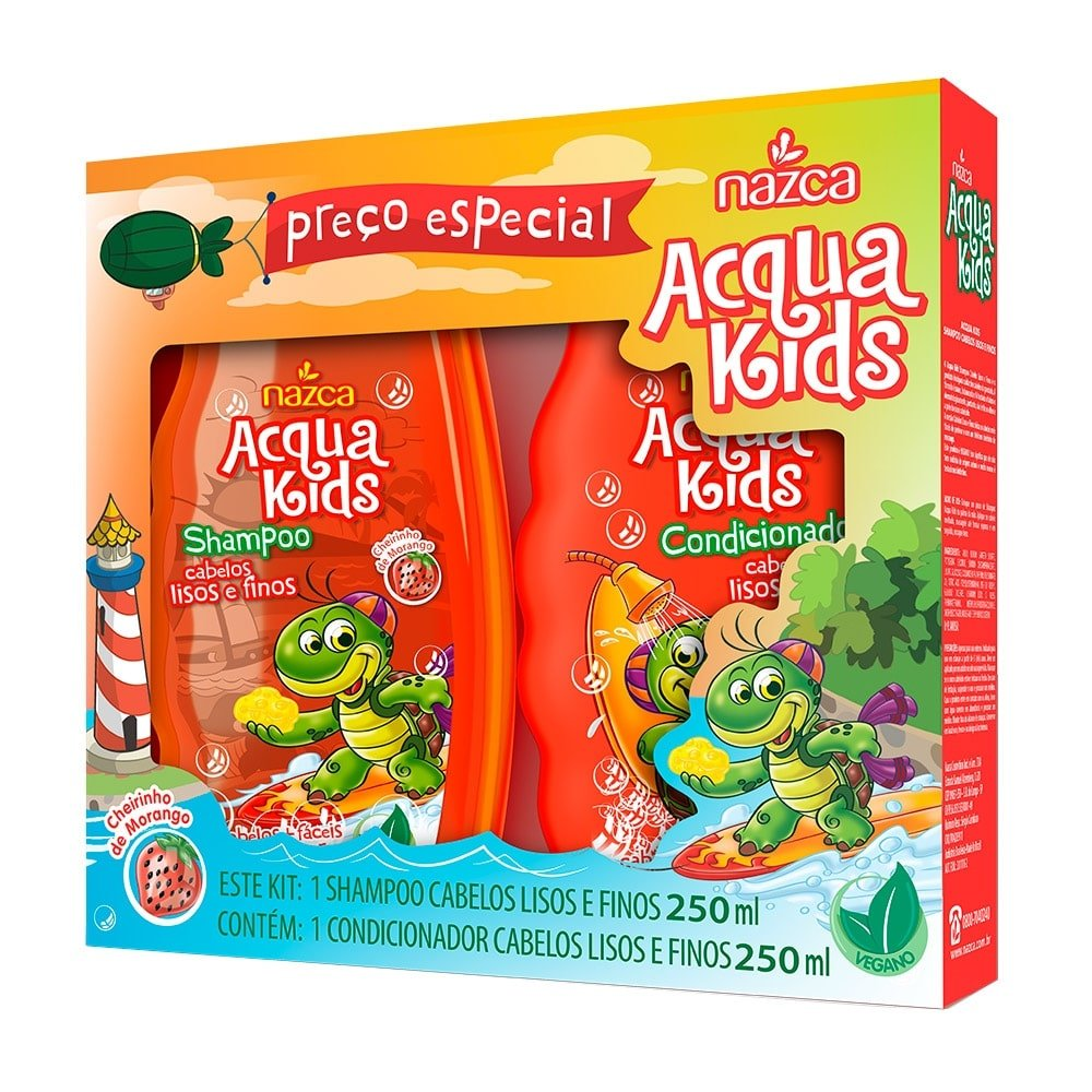 Shampoo + Condicionador Acqua Kids Lisos e Finos 250ml Shampoo + Condicionador Acqua Kids Lisos e Finos 250ml