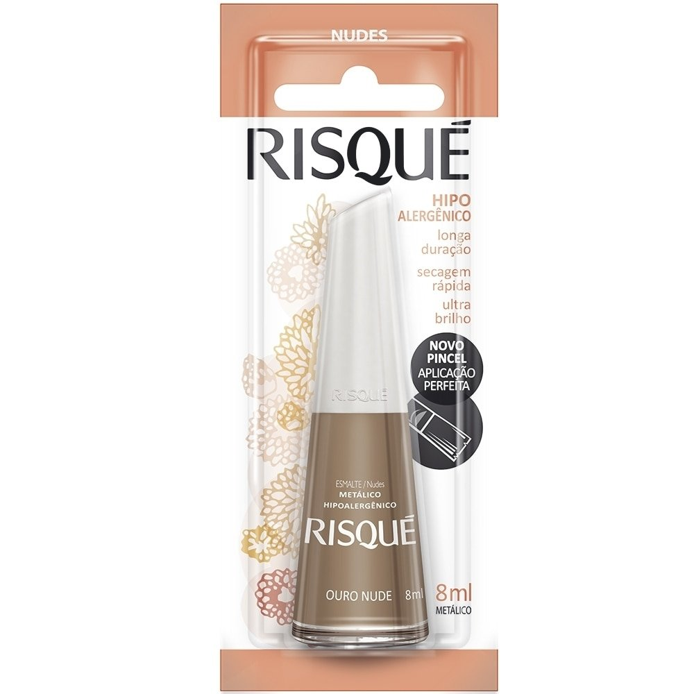 Esmalte Risqué Metálico Ouro Nude Blister 8ml Esmalte Risqué Metálico Ouro Nude Blister 8ml