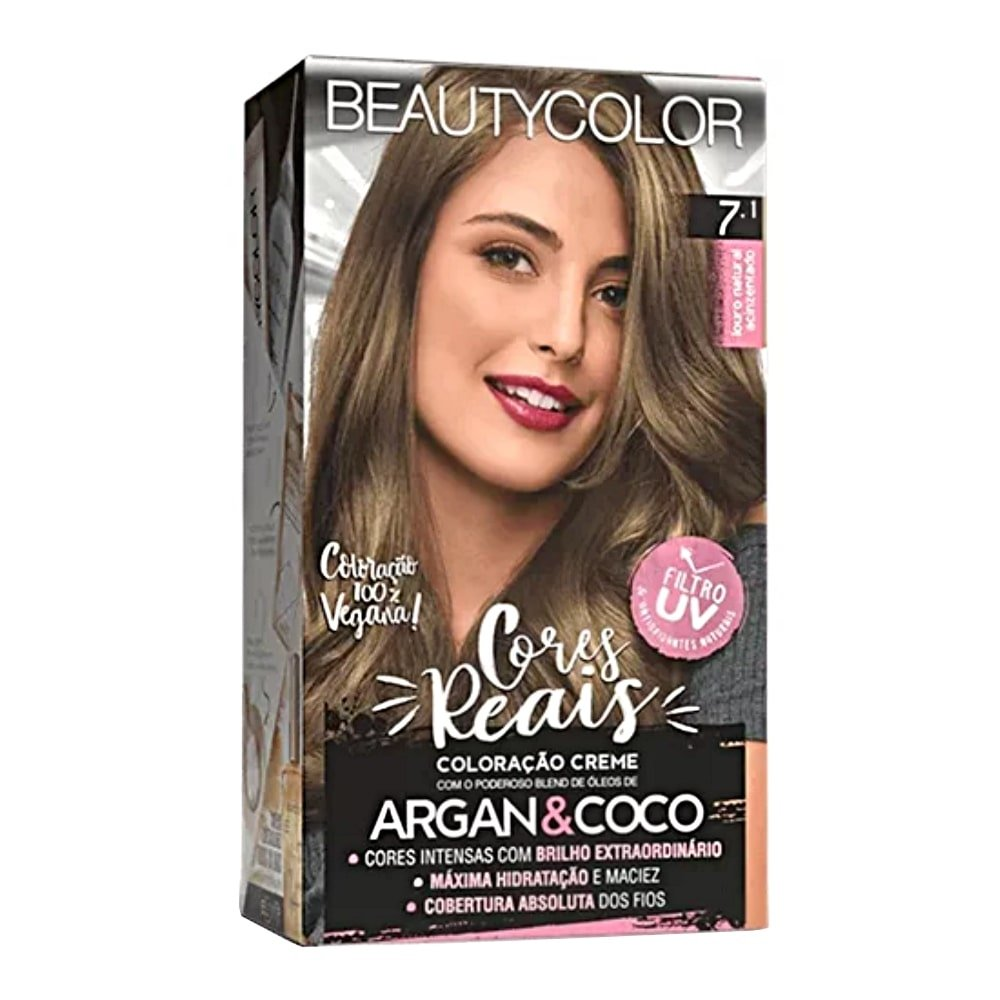 Kit Tintura BeautyColor Creme 7.1 Loura Natural Acinzentado Kit Tintura BeautyColor Creme 7.1 Loura Natural Acinzentado