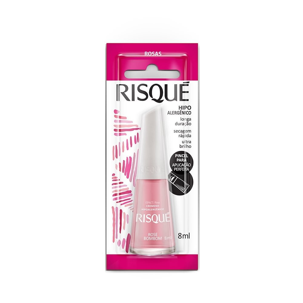 Esmalte Cremoso Risqué Rose Bombom Blister 8ml Esmalte Cremoso Risqué Rose Bombom Blister 8ml