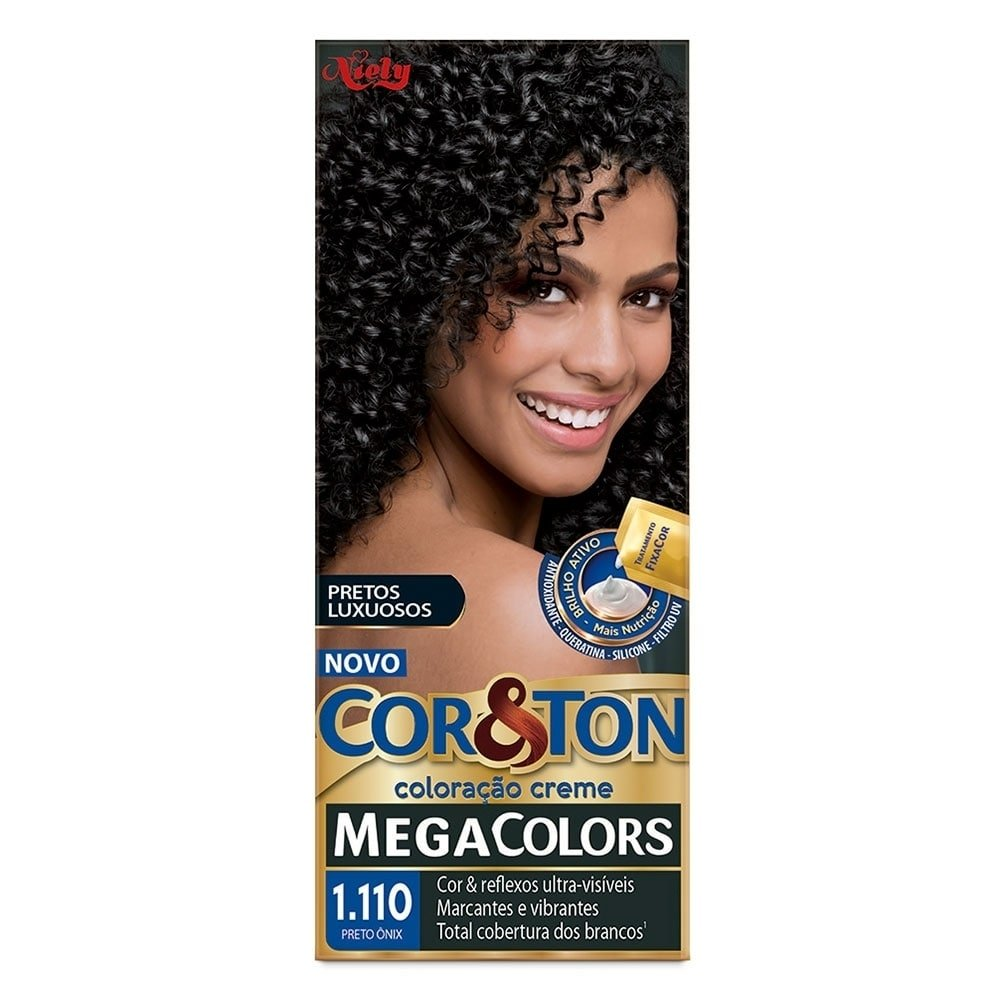 Tintura MegaColors 1.110 Preto Onix 50g - Cor & Ton Tintura MegaColors 1.110 Preto Onix 50g - Cor & Ton