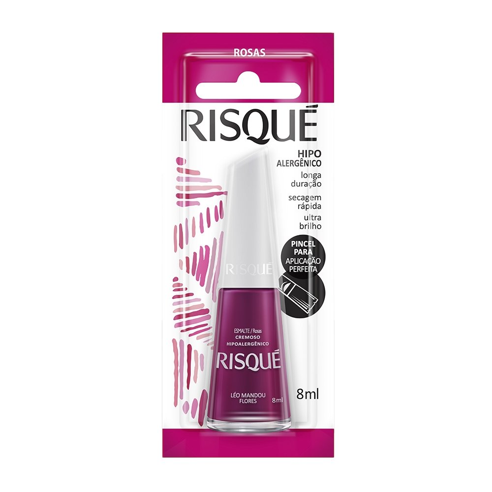 Esmalte Risqué Cremoso Léo Mandou Flores Blister 8ml Esmalte Risqué Cremoso Léo Mandou Flores Blister 8ml