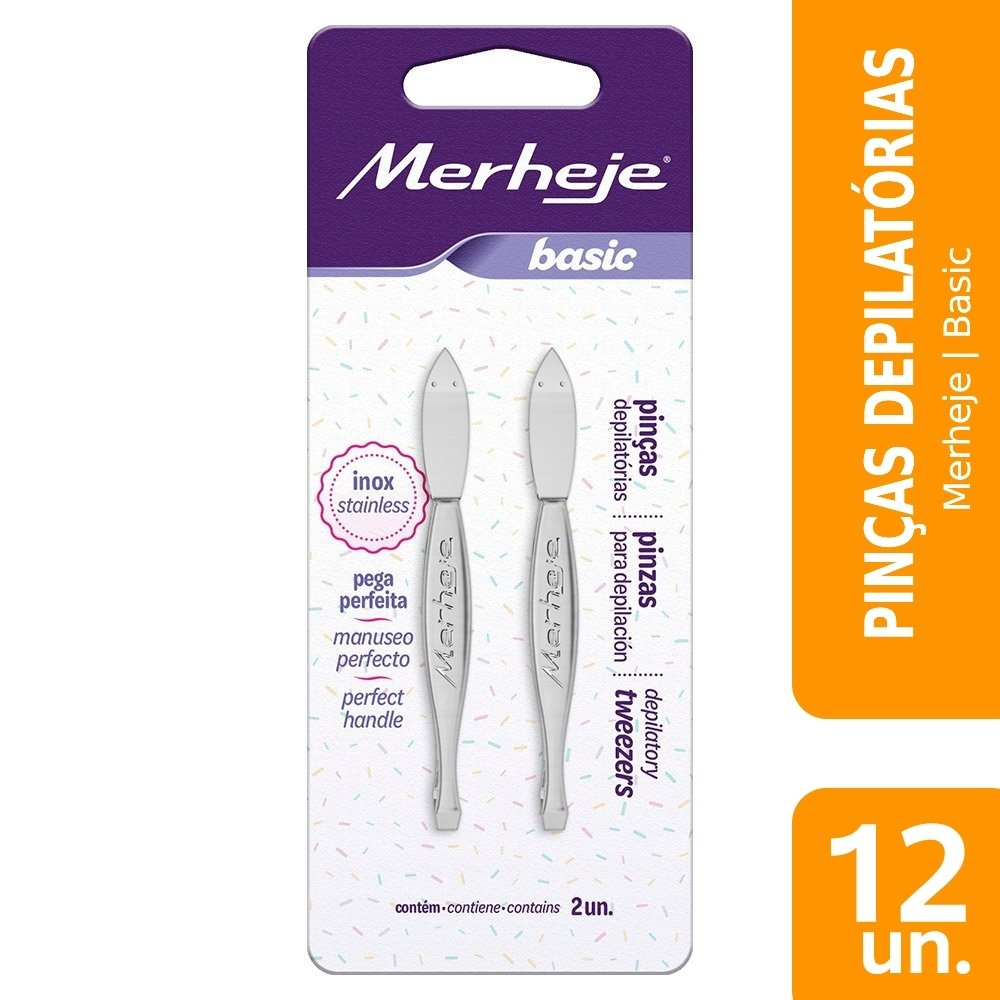 Pinça Merheje Basic | 12 Embalagens com 2 Unidades Pinça Merheje Basic | 12 Embalagens com 2 Unidades