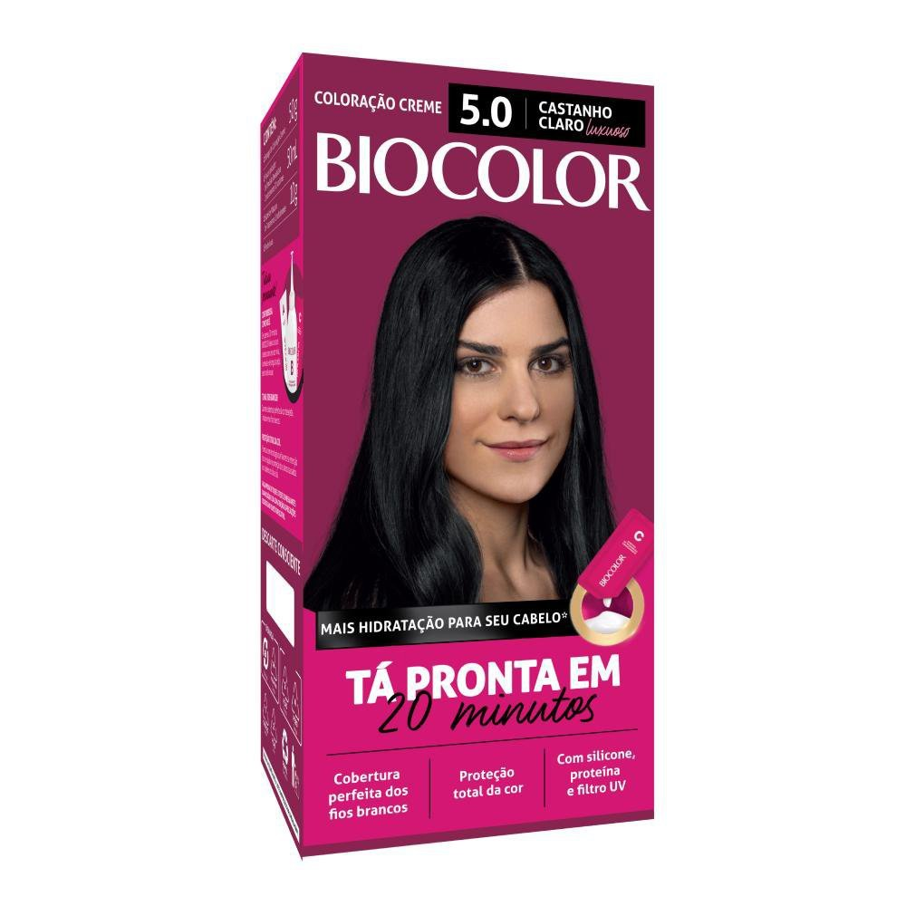 Tinta de Cabelo Biocolor Creme Mini Kit 5.0 Castanho Claro Luxuoso Tinta de Cabelo Biocolor Creme Mini Kit 5.0 Castanho Claro Luxuoso