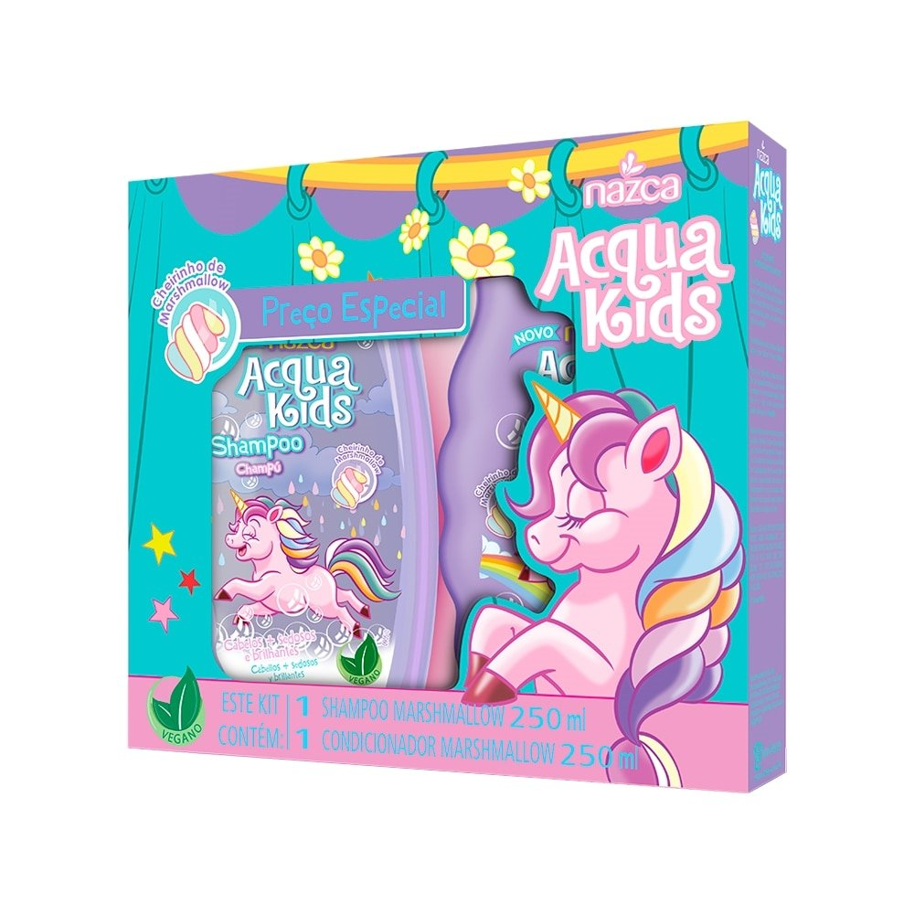 Kit Shampoo + Condicionador Acqua Kids Marshmallow 250ml Kit Shampoo + Condicionador Acqua Kids Marshmallow 250ml