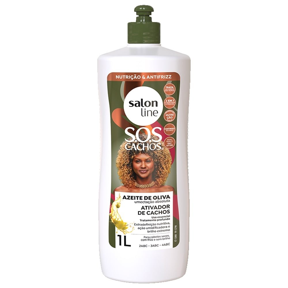 Creme Ativador De Cachos Salon Line SOS Azeite De Oliva 1 Litro Creme Ativador De Cachos Salon Line SOS Azeite De Oliva 1 Litro
