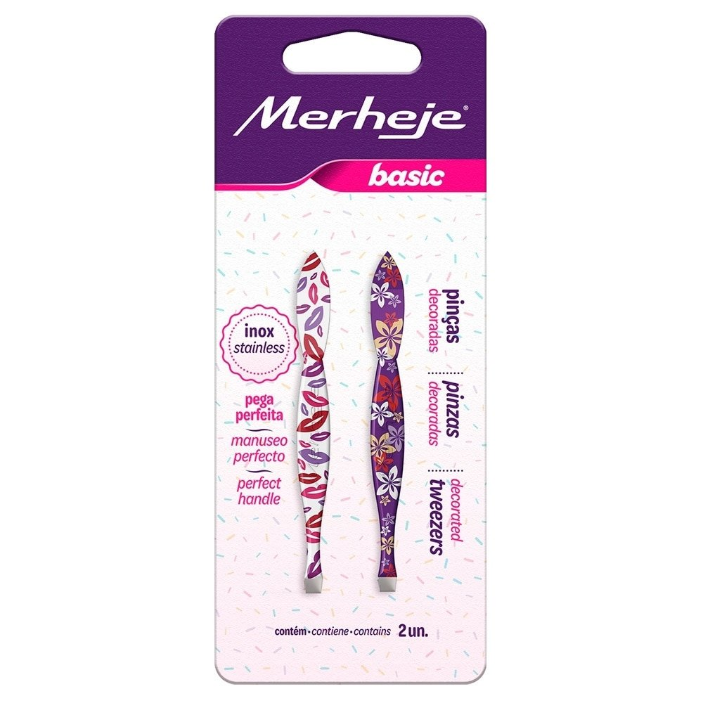Pinça Merheje Basic Decorada 12 Embalagens com 2 Unidades Pinça Merheje Basic Decorada 12 Embalagens com 2 Unidades