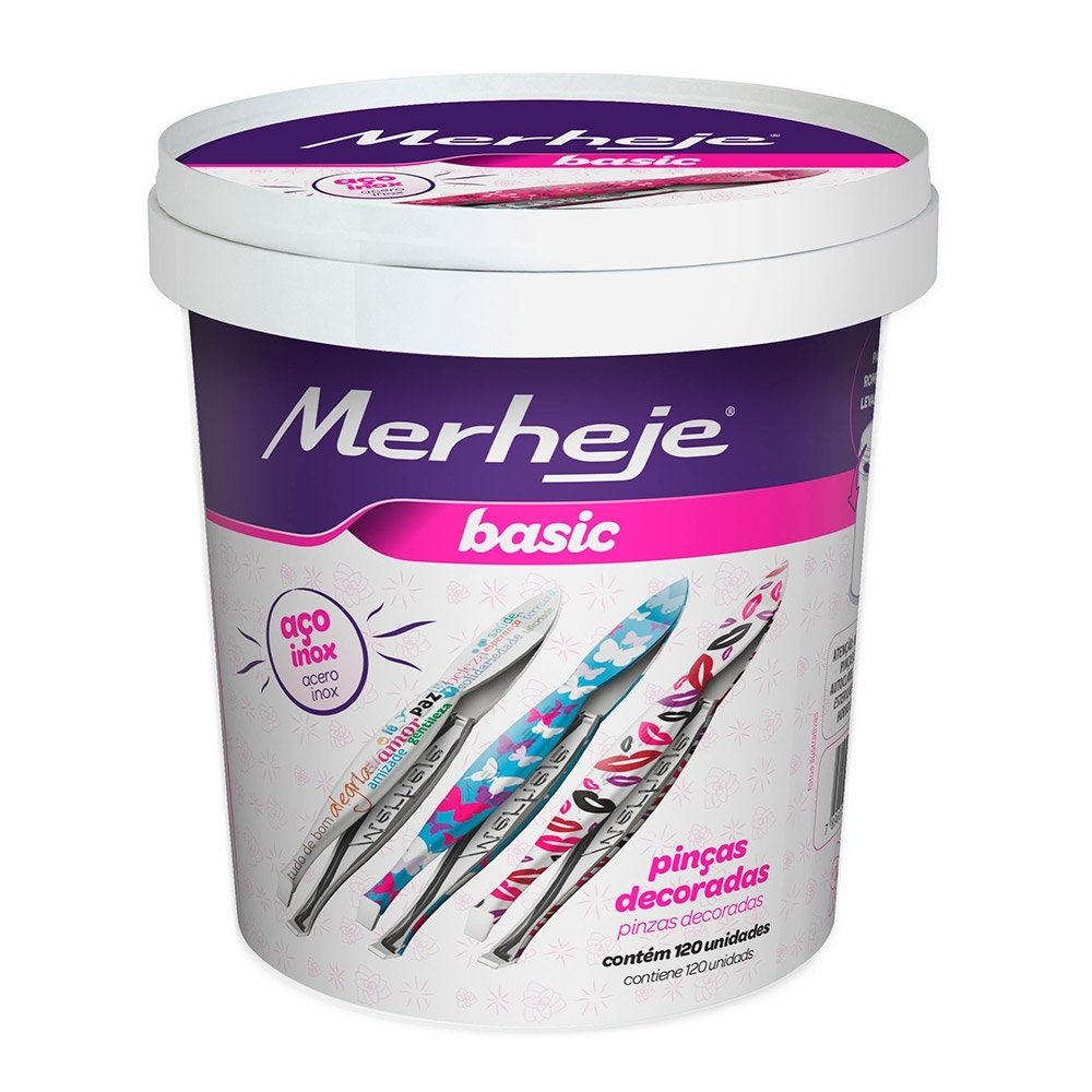 Pinça Merheje Basic Decorada Embalagem com 120 Unidades Pinça Merheje Basic Decorada Embalagem com 120 Unidades