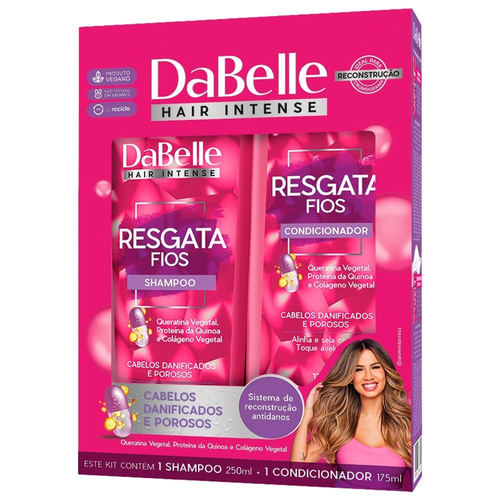 Shampoo 250ml + Condicionador Dabelle Resgata Fios 200ml Shampoo 250ml + Condicionador Dabelle Resgata Fios 200ml