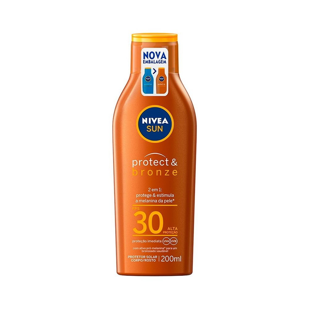 Protetor Solar Nivea Sun Protect & Bronze FPS30 200ml Protetor Solar Nivea Sun Protect & Bronze FPS30 200ml