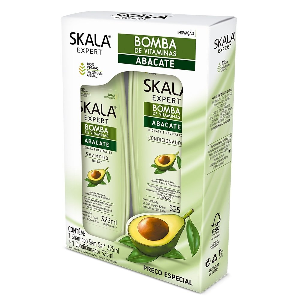 Shampoo + Condicionador Skala Bomba Abacate 325ml Shampoo + Condicionador Skala Bomba Abacate 325ml