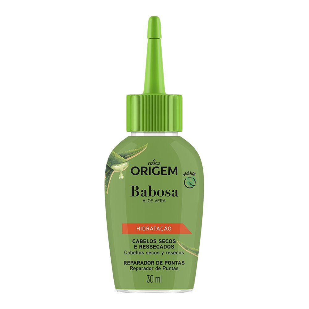 Reparador de Pontas Origem Babosa 30ml Embalagem com 12 Unidades Reparador de Pontas Origem Babosa 30ml Embalagem com 12 Unidades
