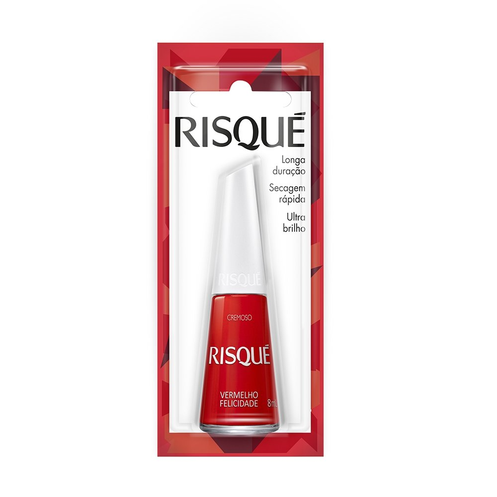 Esmalte Risqué Cremoso Vermelho Felicidade Blister 8ml