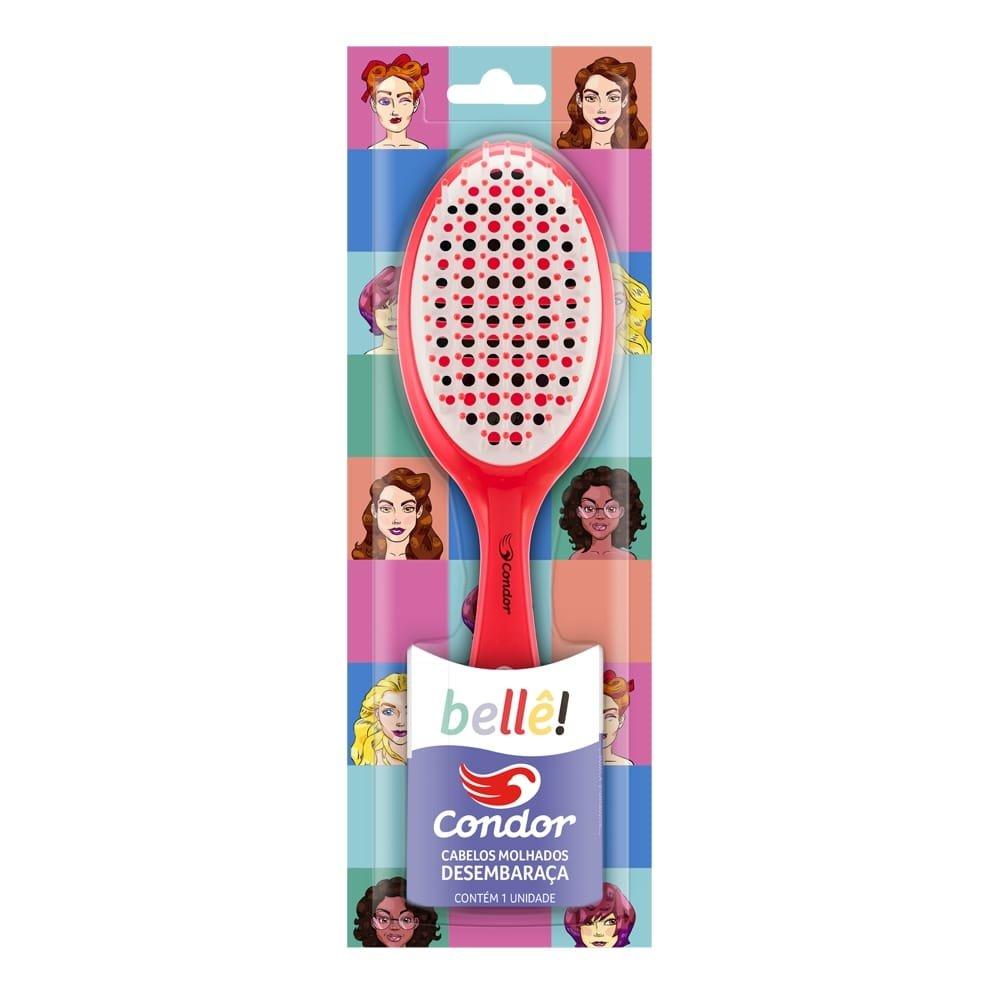 Escova para Cabelo Condor Bellê Oval Desembaraça Escova para Cabelo Condor Bellê Oval Desembaraça