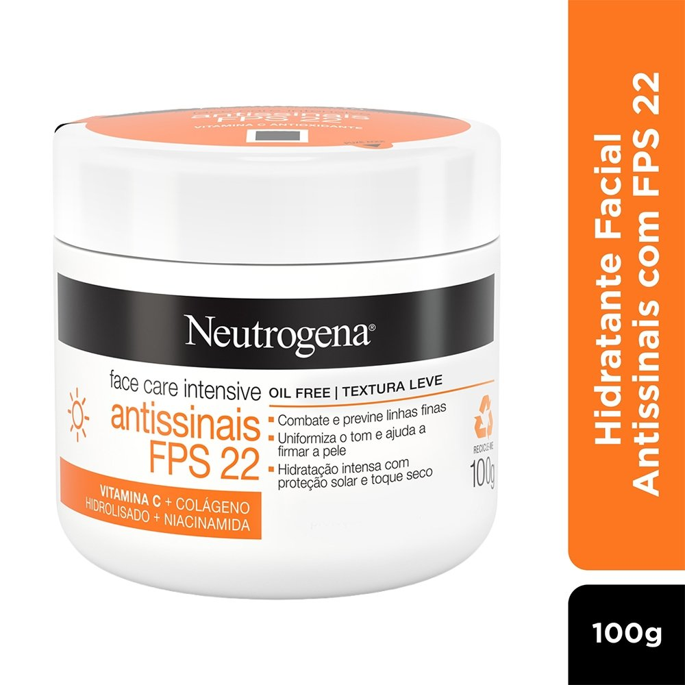 Hidratante Facial Neutrogena Face Care Antissinais FPS22 100g Hidratante Facial Neutrogena Face Care Antissinais FPS22 100g