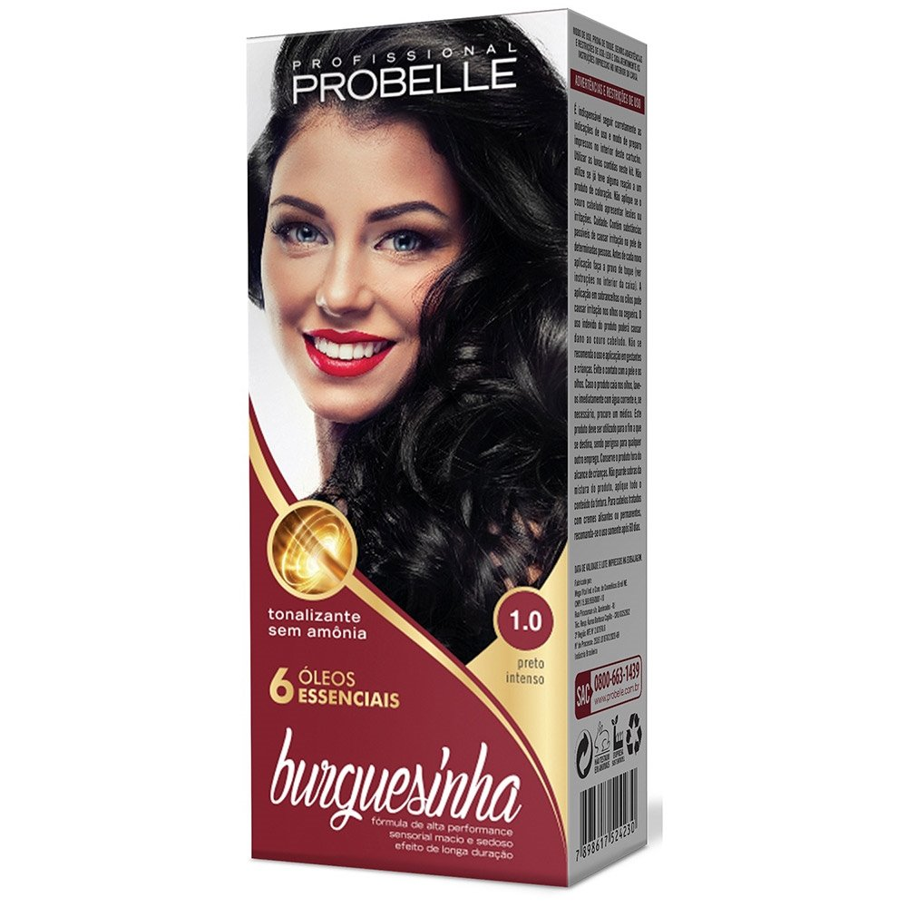 Tintura Probelle Burguesinha Tonalizante 1.0 Preto Intenso 50ml Tintura Probelle Burguesinha Tonalizante 1.0 Preto Intenso 50ml