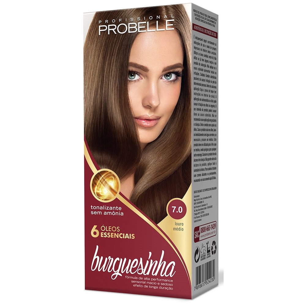Tintura Probelle Burguesinha Tonalizante 7.0 Loiro Médio 50ml Tintura Probelle Burguesinha Tonalizante 7.0 Loiro Médio 50ml