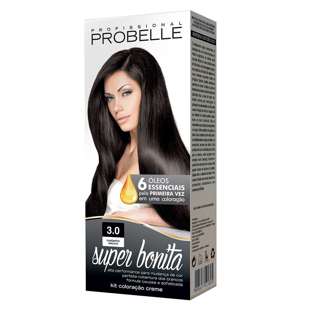 Tintura Probelle Super Bonita 3.0 Castanho Escuro 50ml Tintura Probelle Super Bonita 3.0 Castanho Escuro 50ml