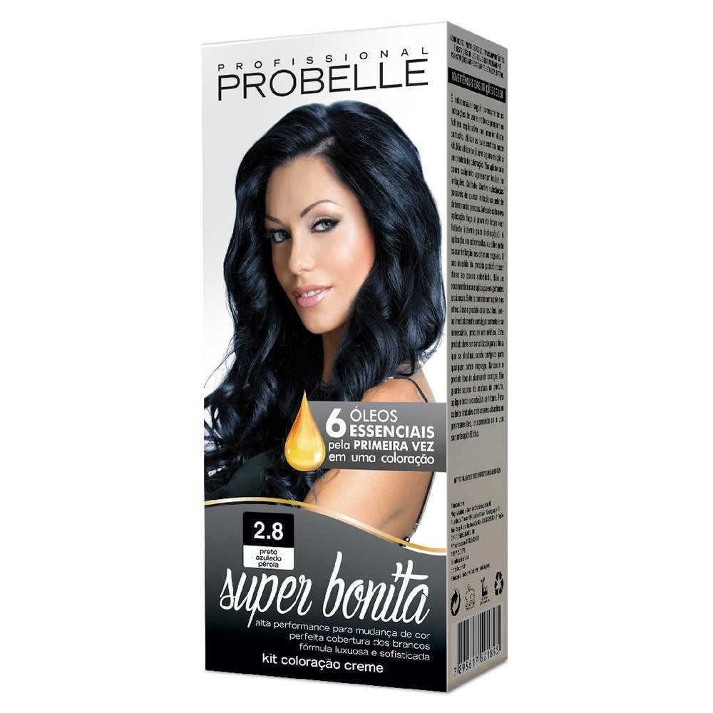 Tintura Probelle Super Bonita 2.8 Preto Azulado Pérola 50ml Tintura Probelle Super Bonita 2.8 Preto Azulado Pérola 50ml