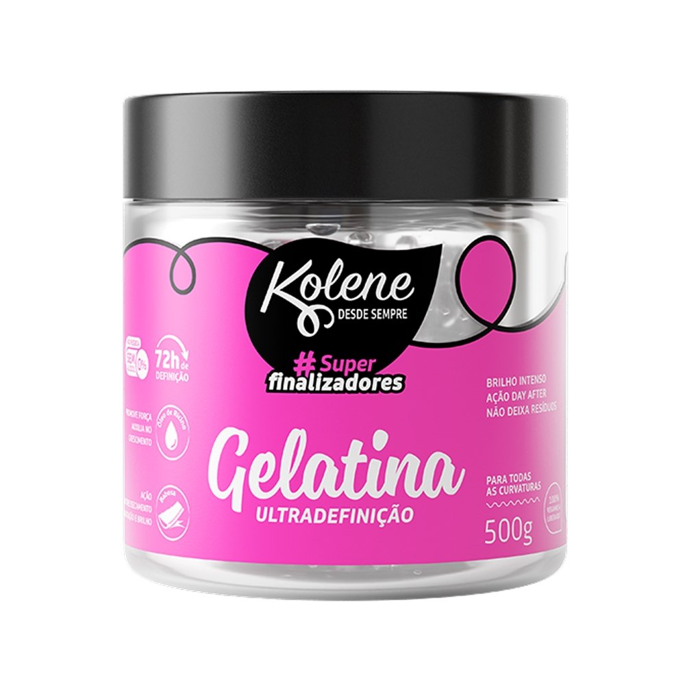 Gelatina Capilar Kolene Super Finalizador Rosa 500G Gelatina Capilar Kolene Super Finalizador Rosa 500G