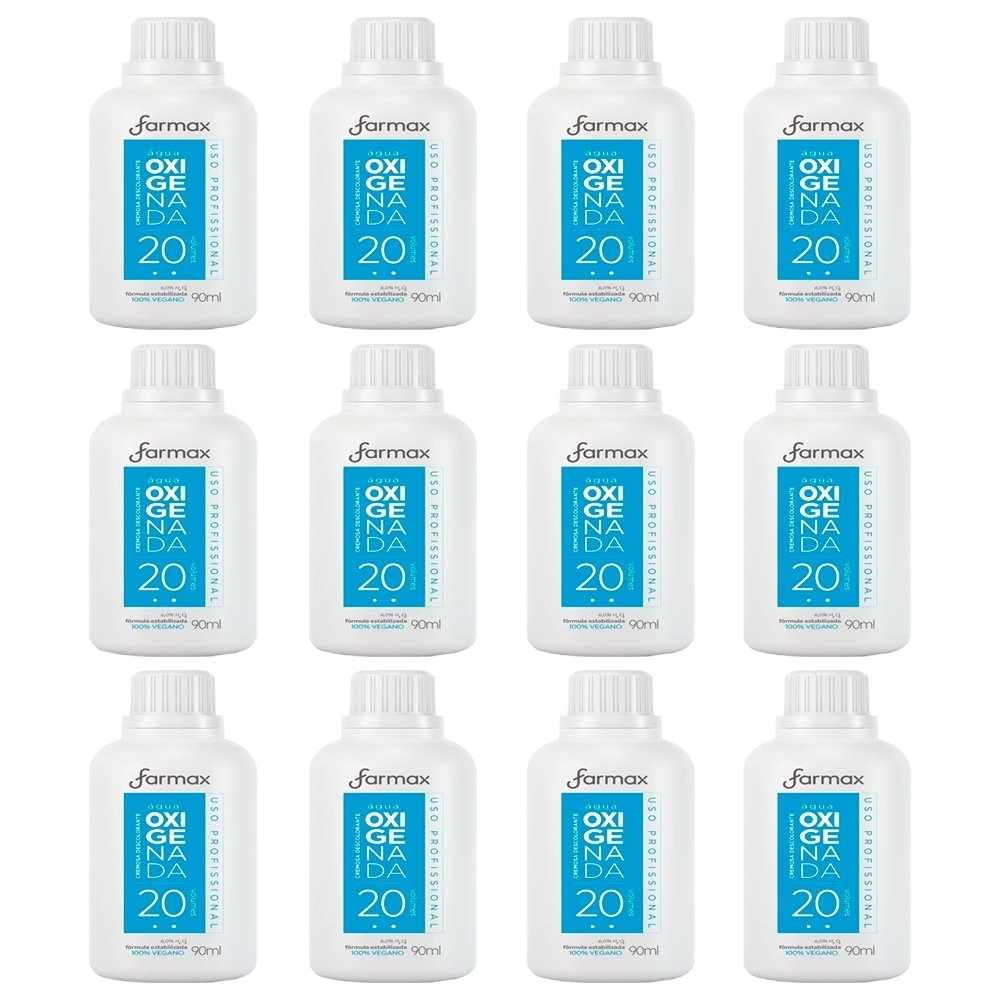 Água Oxigenada Farmax Cremosa 20 Volumes 90ml Embalagem c/ 12 Unidades Água Oxigenada Farmax Cremosa 20 Volumes 90ml Embalagem c/ 12 Unidades