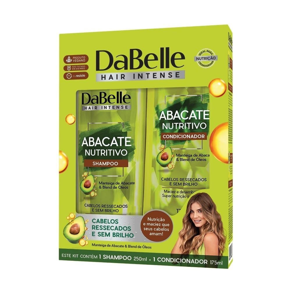 Kit DaBelle Hair Intense Abacate Nutritivo - Shampoo 250ml + Condicionador 175ml Kit DaBelle Hair Intense Abacate Nutritivo - Shampoo 250ml + Condicionador 175ml
