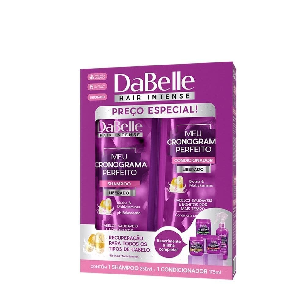 Kit DaBelle Hair Intense Meu Cronograma Perfeito - Shampoo 250ml + Condicionador 175ml Kit DaBelle Hair Intense Meu Cronograma Perfeito - Shampoo 250ml + Condicionador 175ml