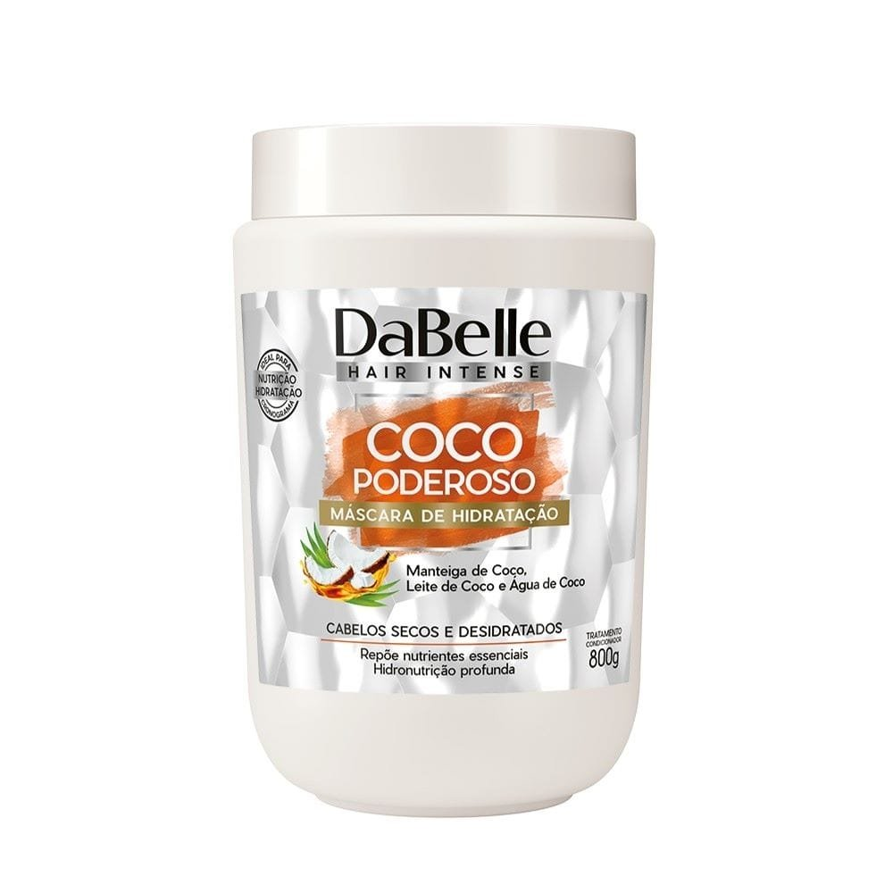 Máscara Hidratação Dabelle Coco Poderoso 800g Máscara Hidratação Dabelle Coco Poderoso 800g