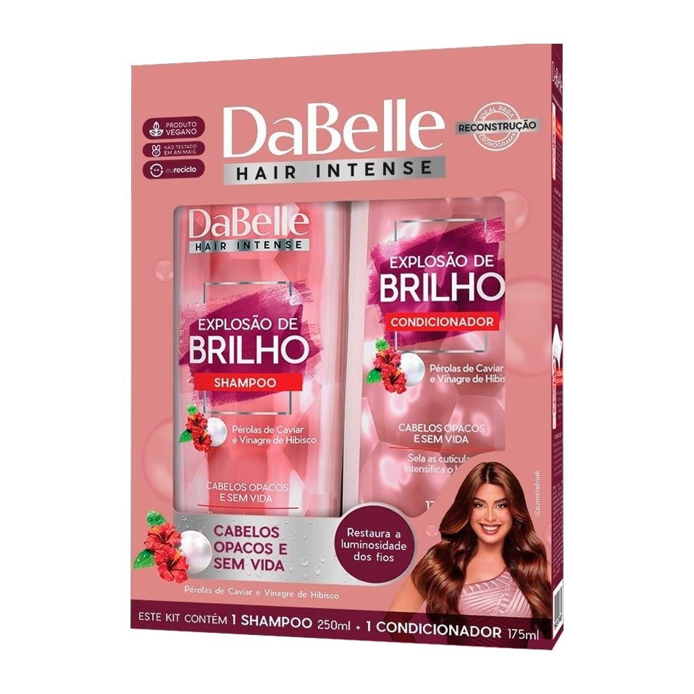 Shampoo 250ml + Condicionador 175ml Dabelle Explosão de Brilho Shampoo 250ml + Condicionador 175ml Dabelle Explosão de Brilho