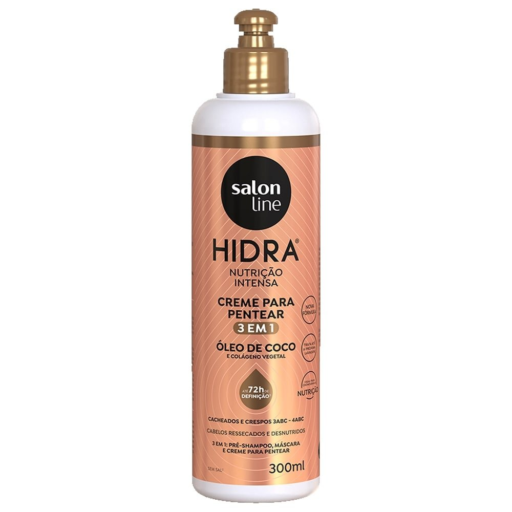 Creme para Pentear Salon Line Hidra - 3 em 1 Óleo de Coco 300ml Creme para Pentear Salon Line Hidra - 3 em 1 Óleo de Coco 300ml